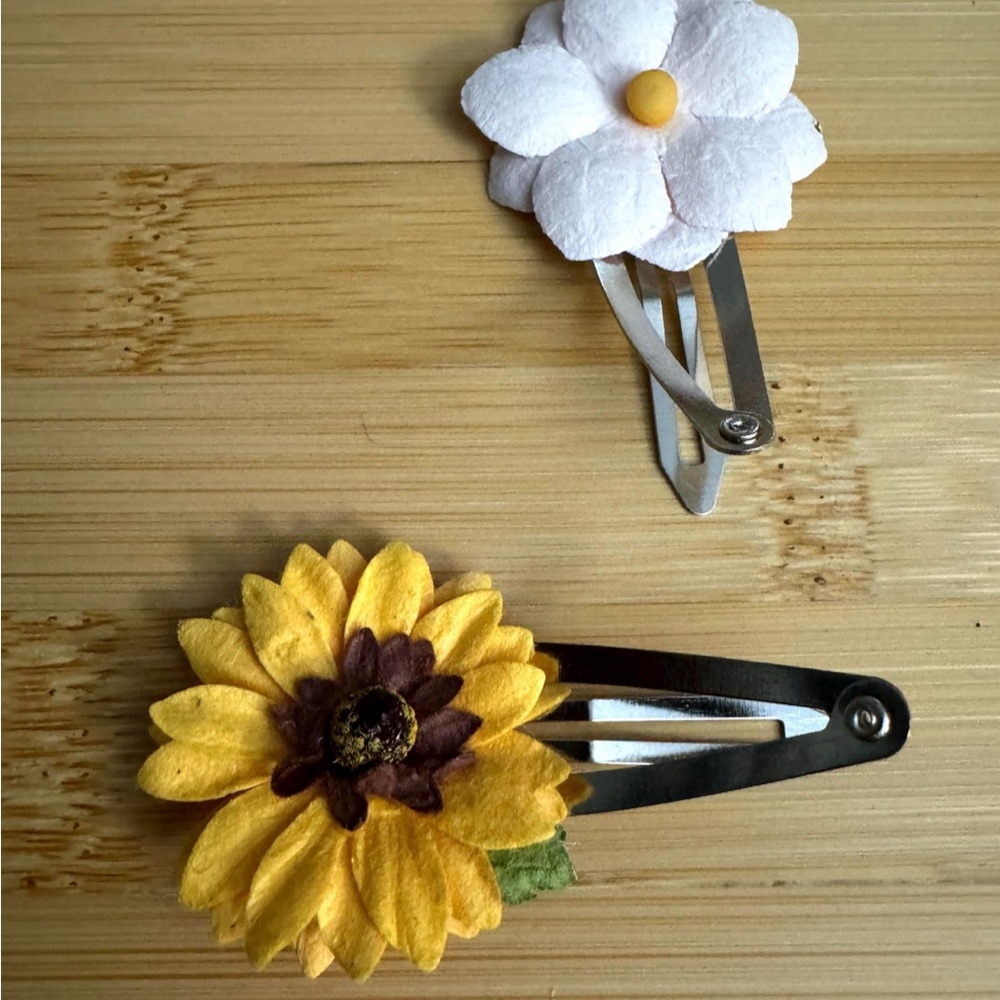 Sunflower + White Flower Hair Clip Barrett